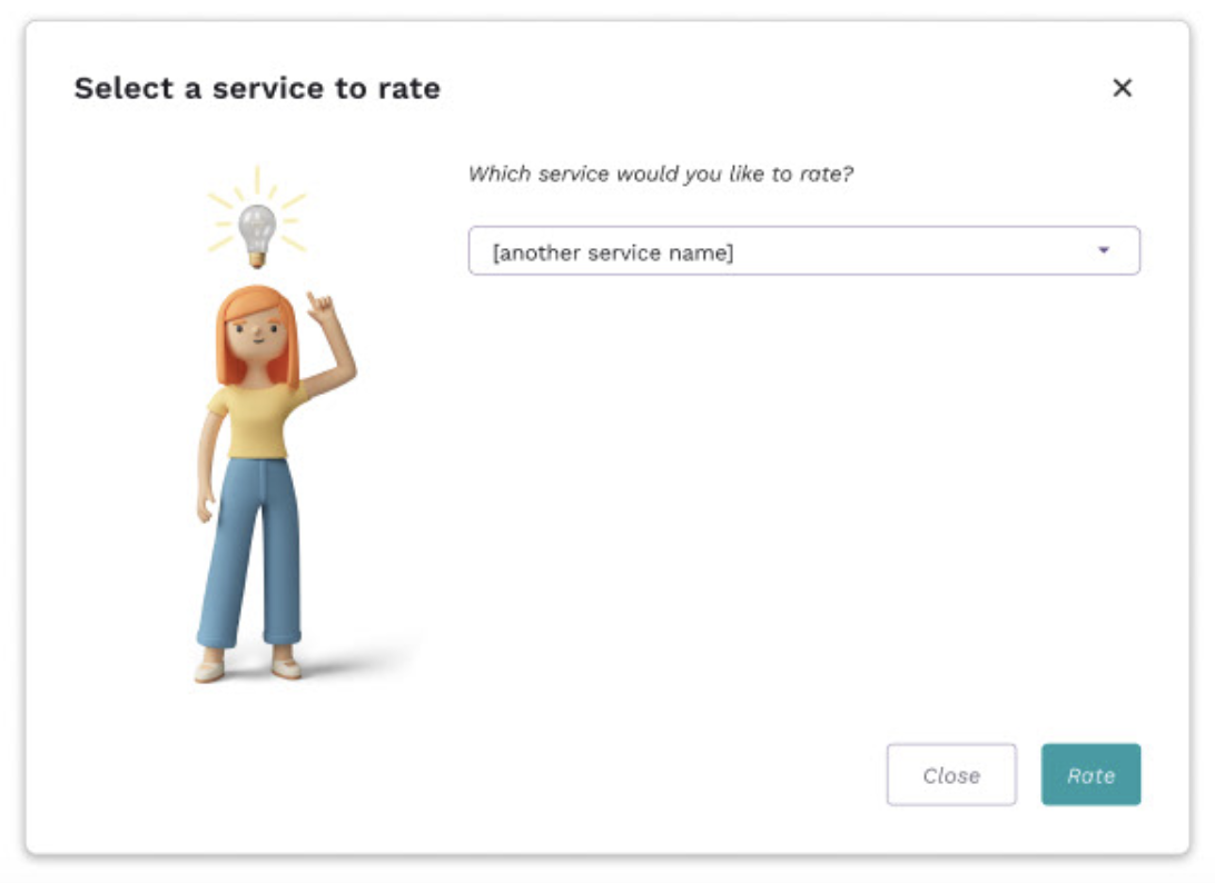 Thank-you state with service rotation option